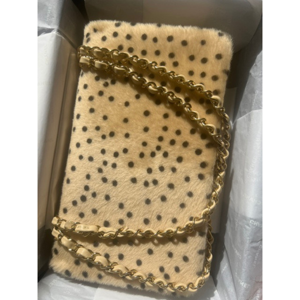 Chanel Cheetah Print Medium Classic Flap Bag in Beige Calf Hair