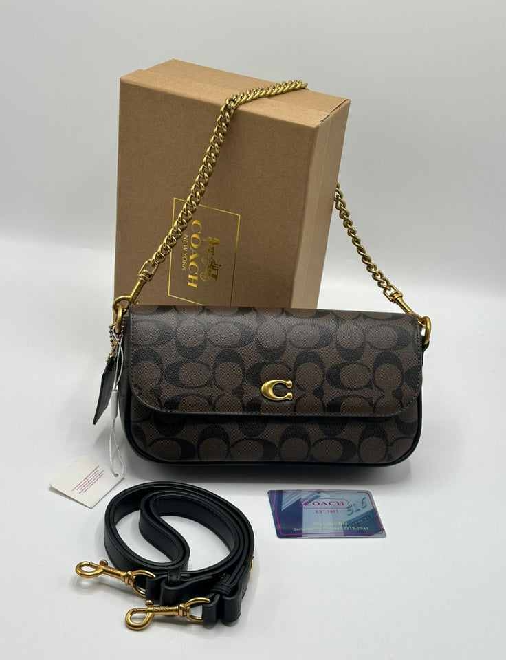 Coach Brook Flap Chain Bag with Brand Box