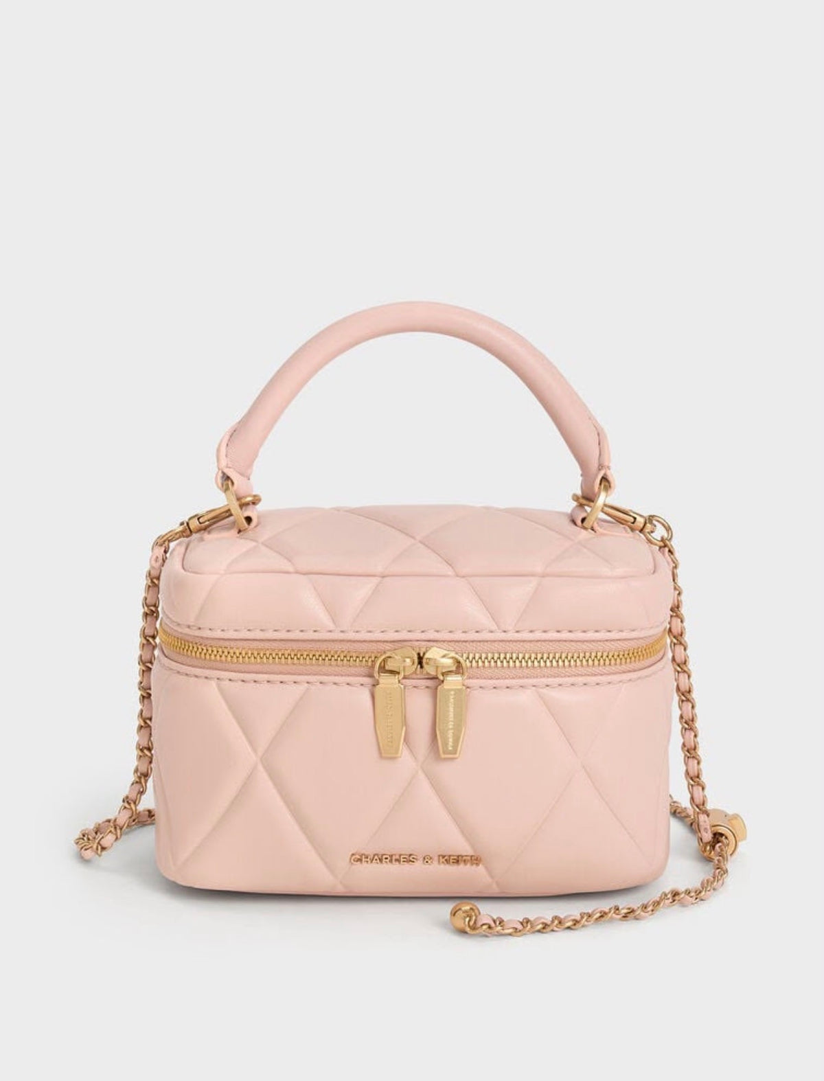 Charles & Keith Arwen Quilted Top Handle Vanity Bag