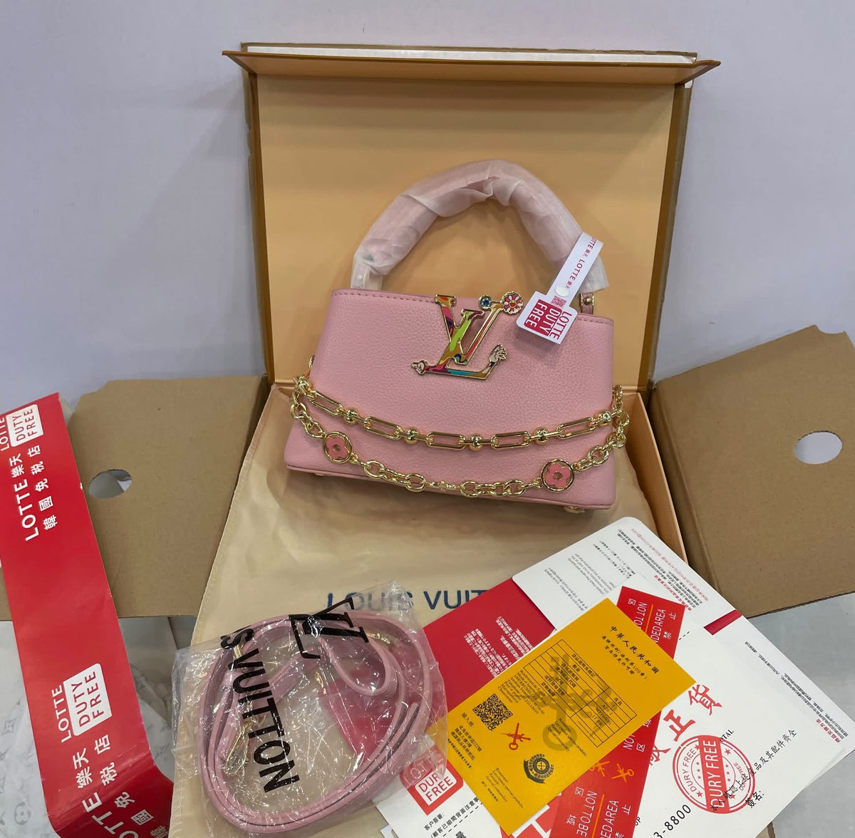 Lv Cappucines Taurillon Mini with Brand Box