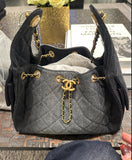 Chanel Hobo Denim Black with Brand Box