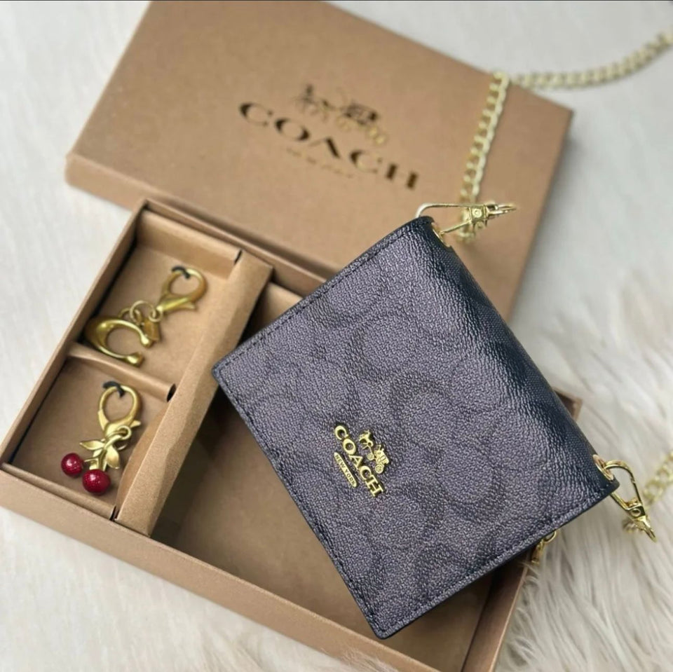 Coach Wallet with Chain and Keychains