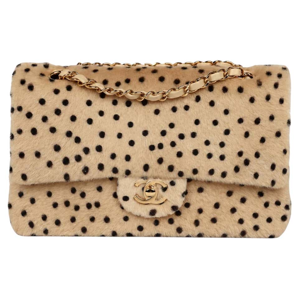 Chanel Cheetah Print Medium Classic Flap Bag in Beige Calf Hair