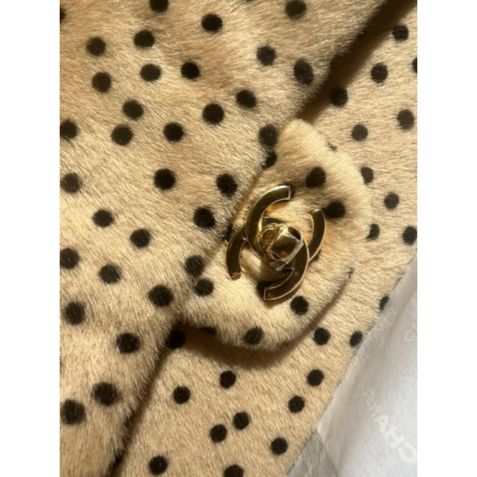 Chanel Cheetah Print Medium Classic Flap Bag in Beige Calf Hair