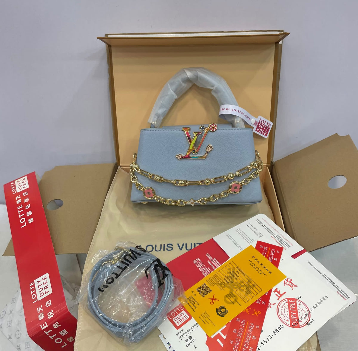 Lv Cappucines Taurillon Mini with Brand Box