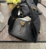 Chanel Hobo Denim Black with Brand Box