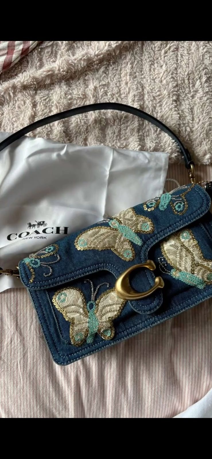 Coach Tabby Denim Butterfly with box