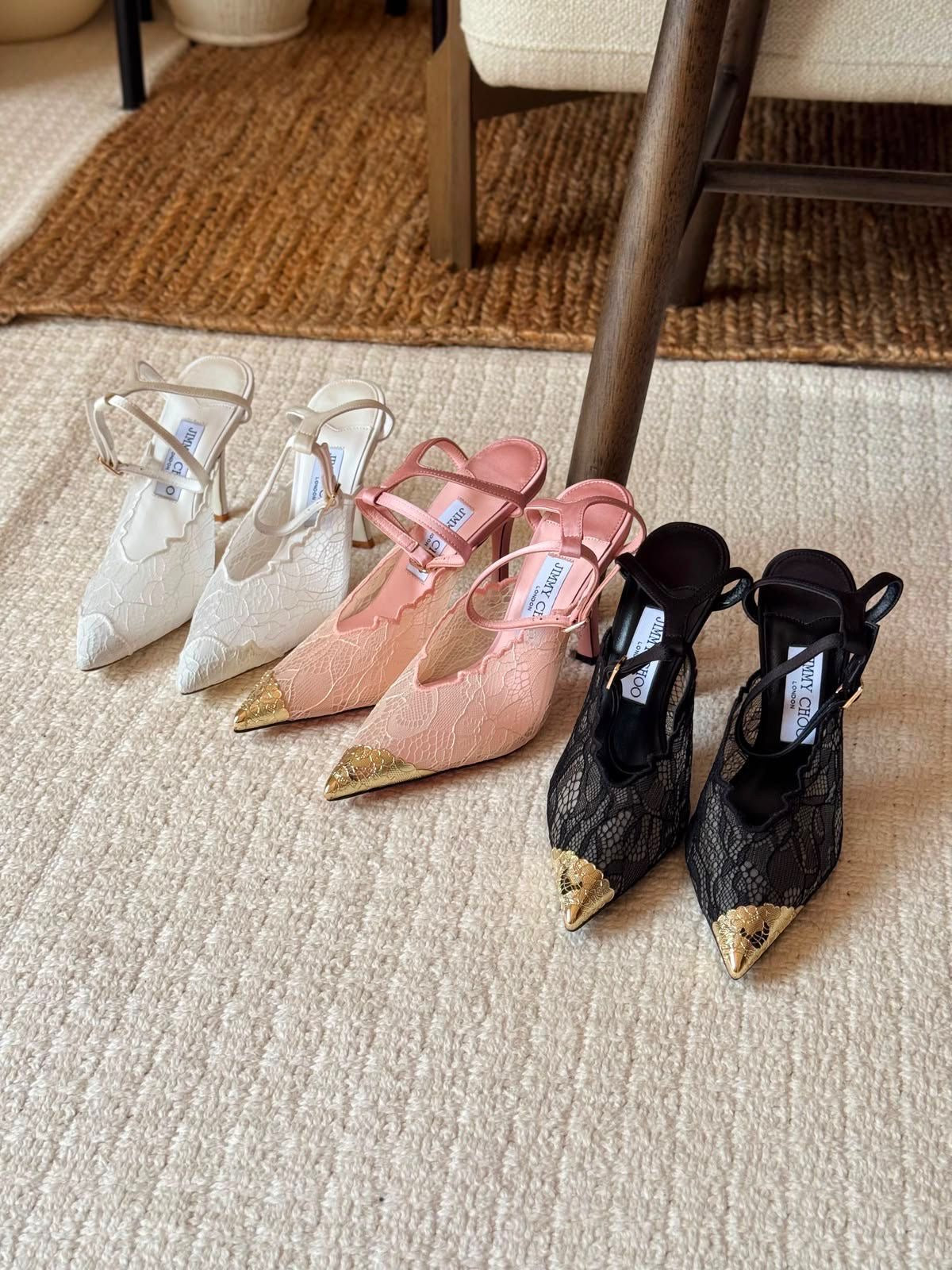Jimmy Choo Lace Pumps with Brand Box