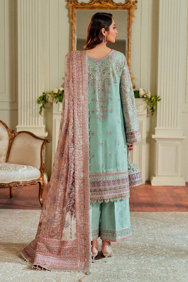 Baroque Zari Net Unstitched Emb Suit - ZÉVA