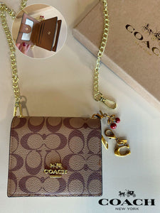 Coach Wallet with Chain and Keychains