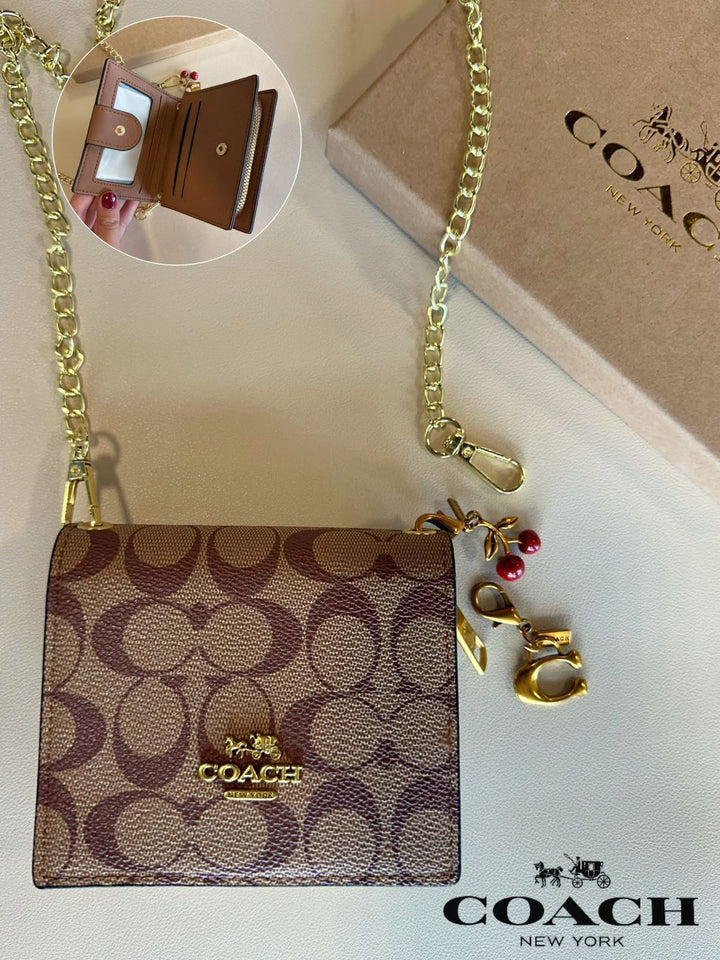 Coach Wallet with Chain and Keychains
