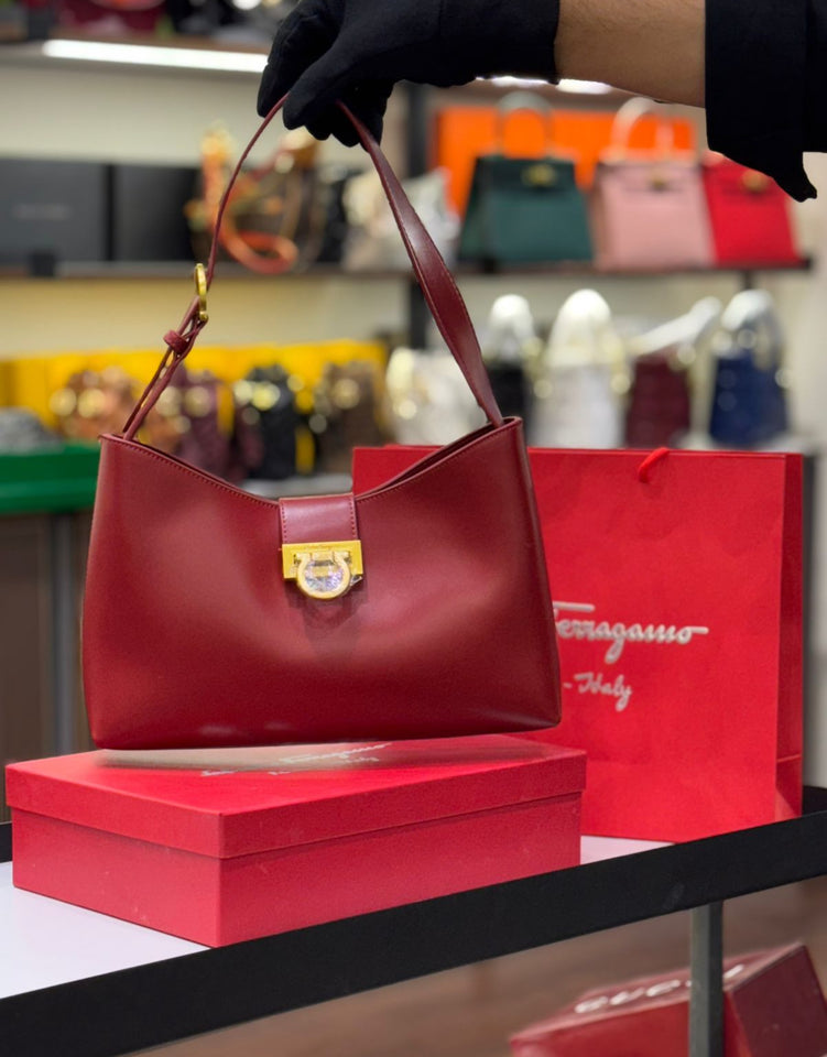 Ferragamo Trifolio Shoulder Bag with Brand Box