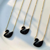 Swan Pendant with Gold Chain