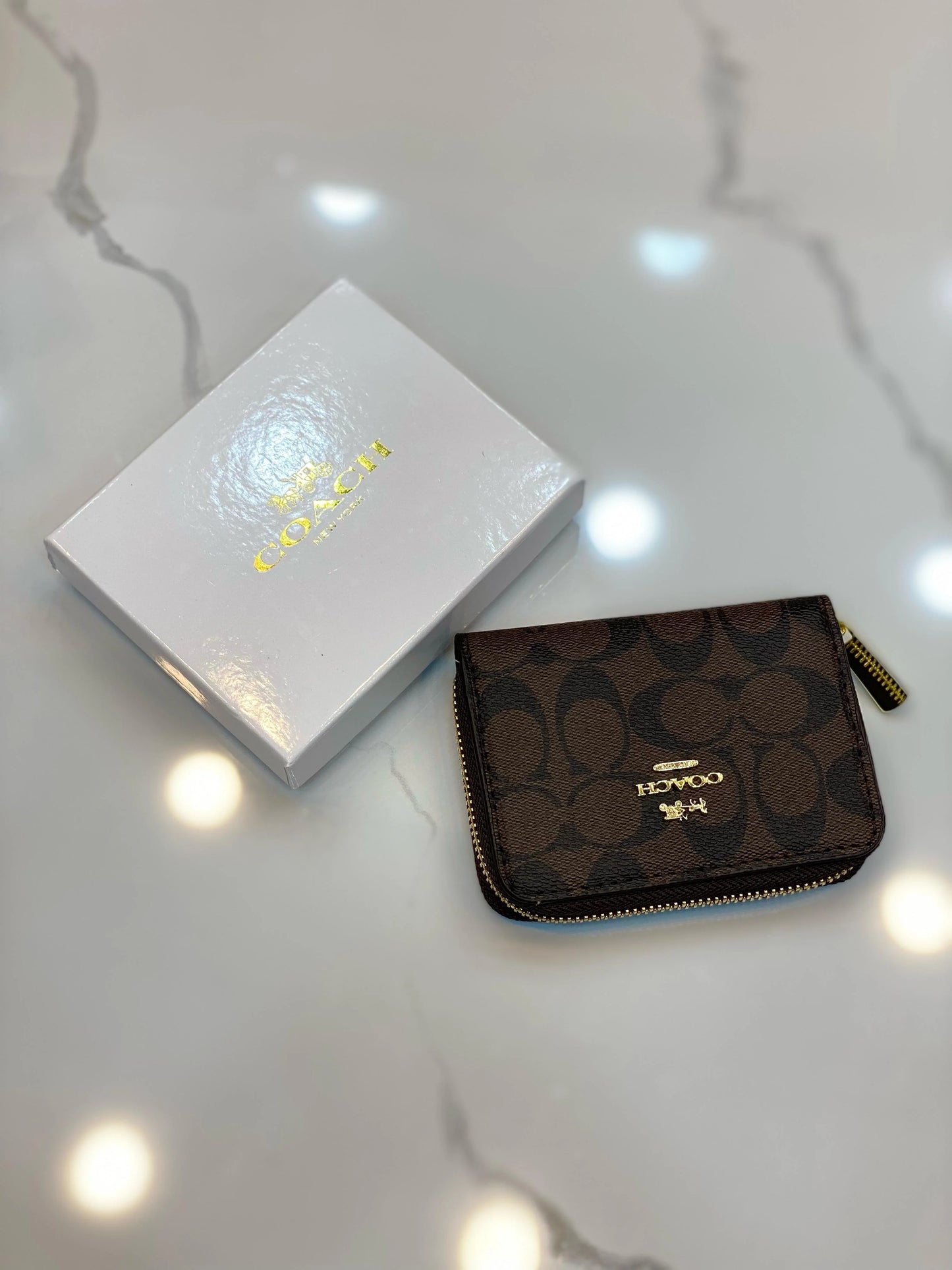 Coach Wallet /Cardholder with Brand Box- Coffe Brown
