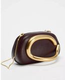 Zara Clutch in Burgundy with Brand Box
