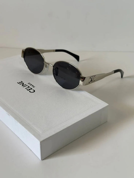 Imported CELINE sunglasses silver frame with Box