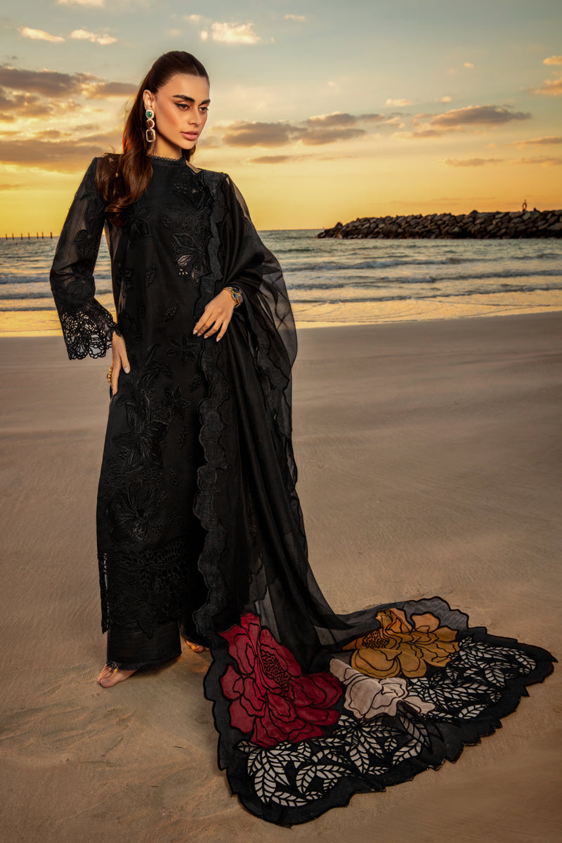 Rang Rasiya Embroidered  Chickenkari Lawn- ZÉVA