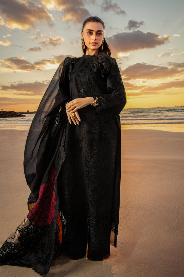 Rang Rasiya Embroidered  Chickenkari Lawn- ZÉVA