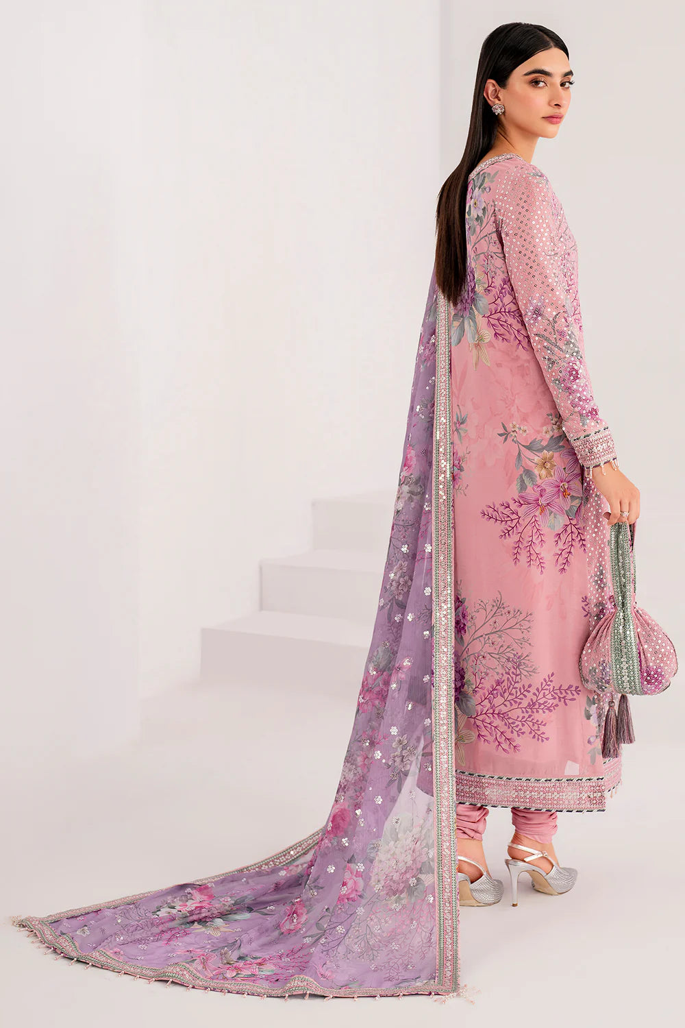 Jazmin Pink Chiffon Suit - ZÉVA