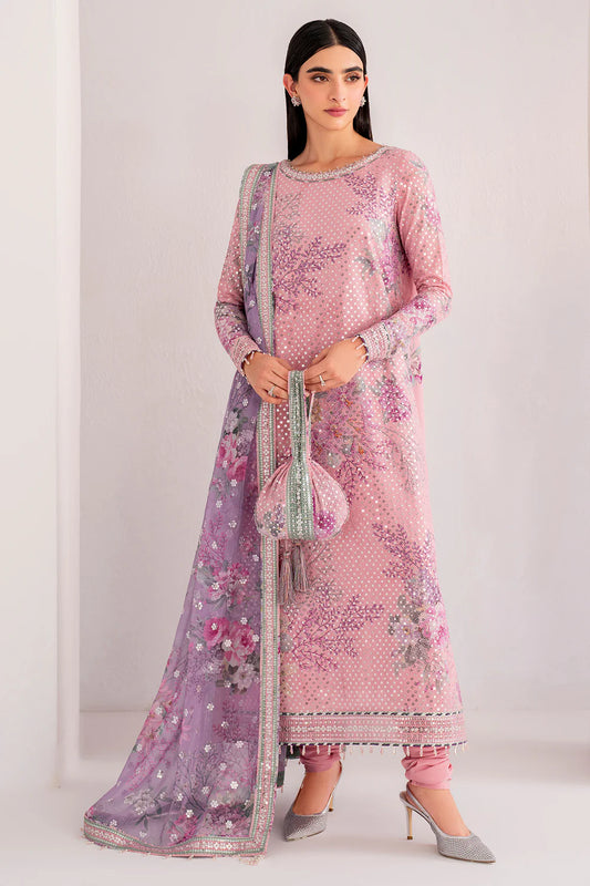 Jazmin Pink Chiffon Suit - ZÉVA