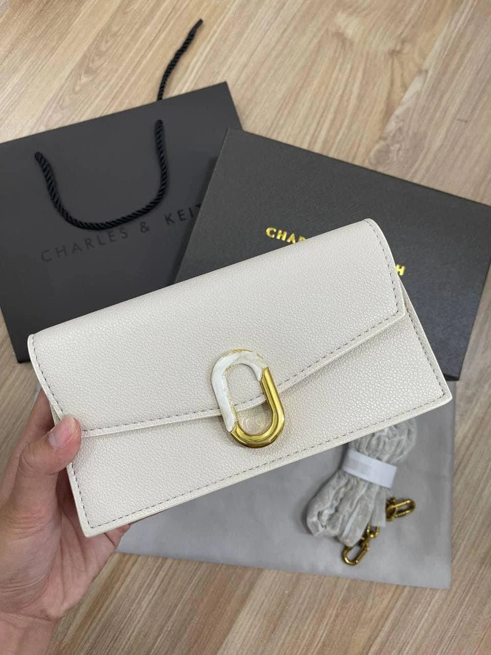 Charles & Keith Stone Embellished Wallet
