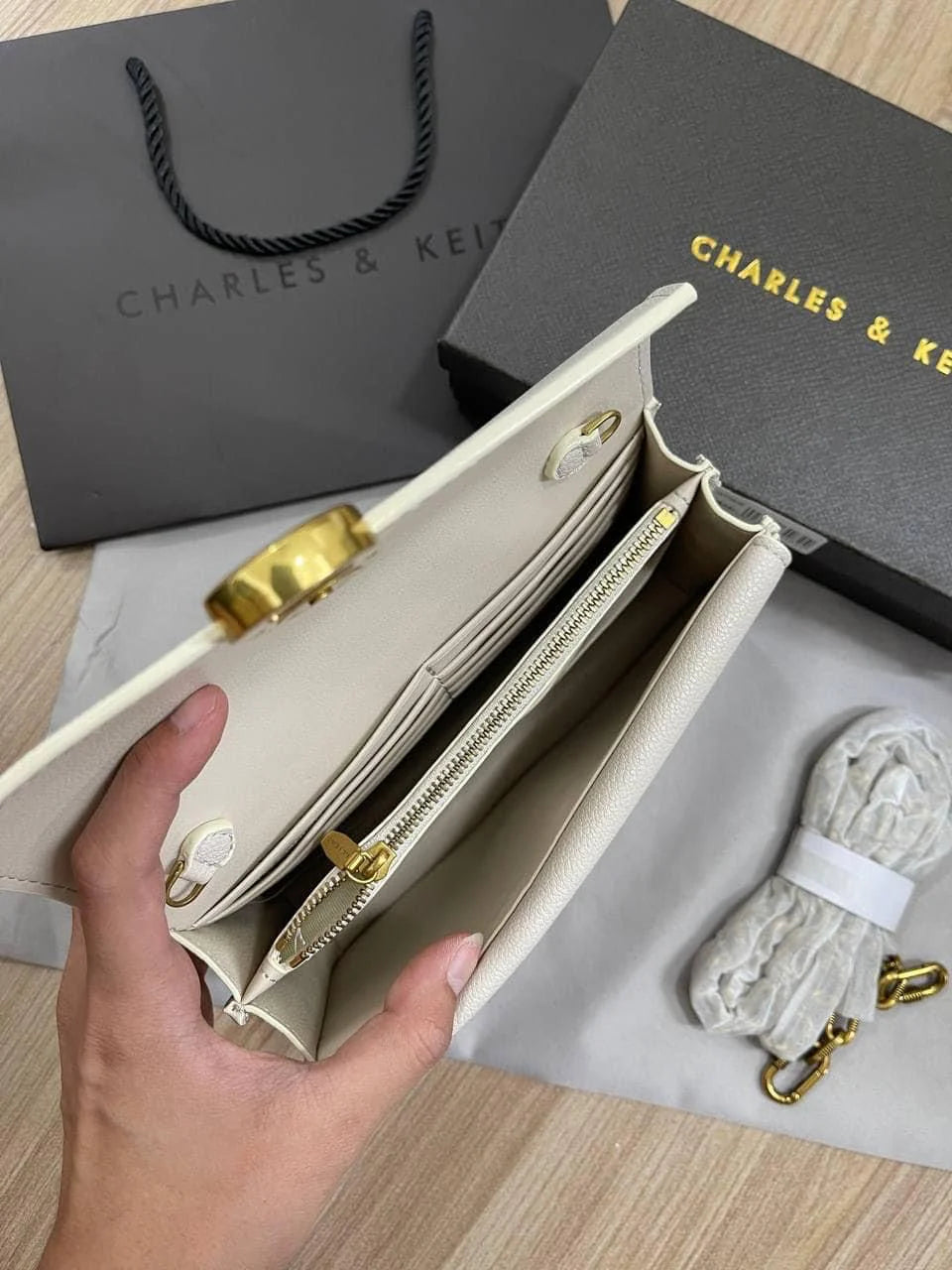 Charles & Keith Stone Embellished Wallet