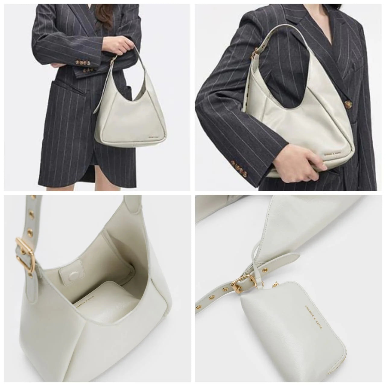Charles & Keith Buzz Hobo Bag - 2 Piece