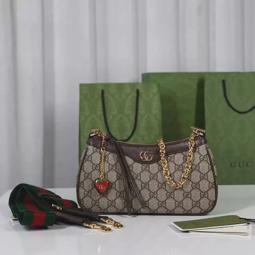 Gucci GG Supreme Monogram Small Ophidia Hobo Bag
 with Brand Box